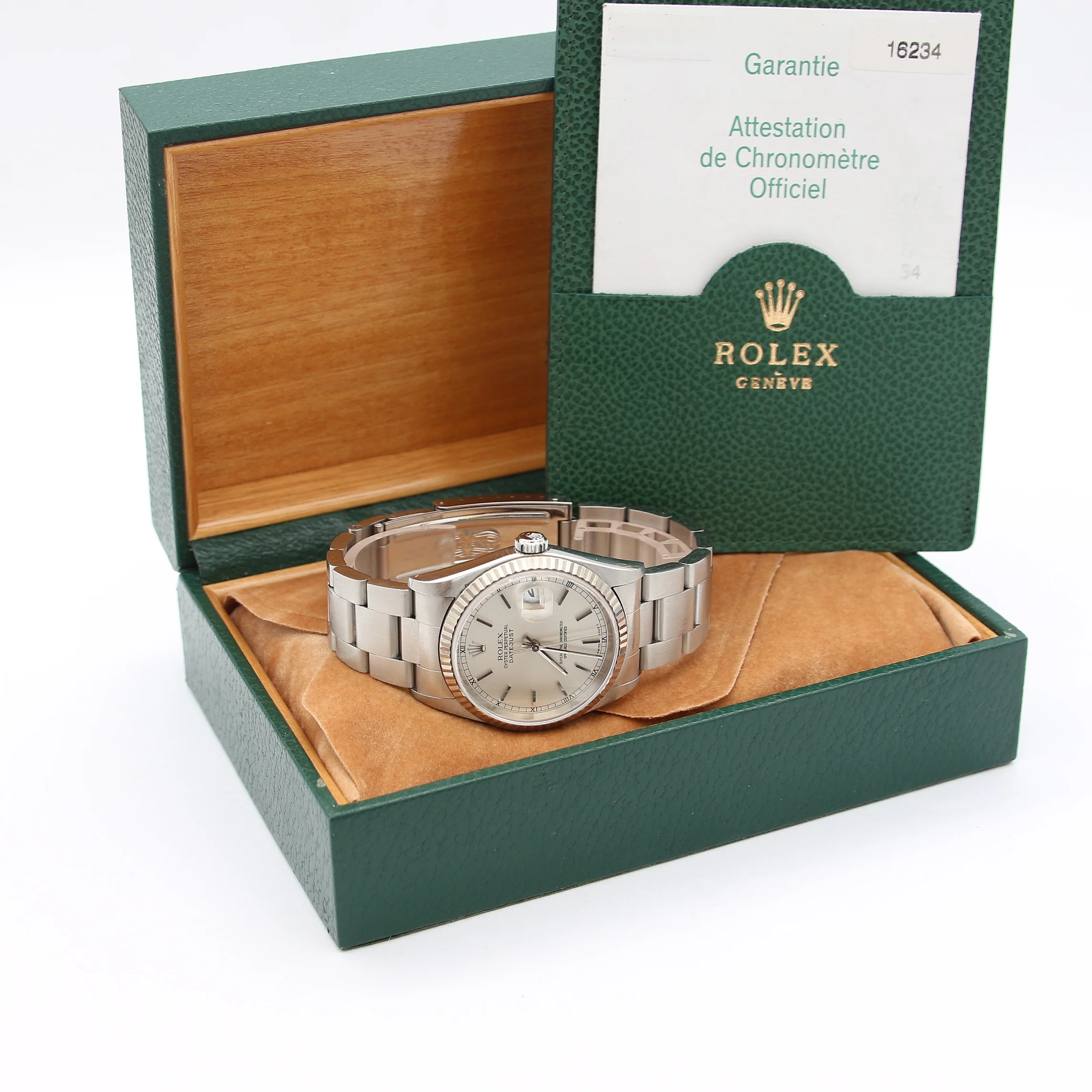 RolexDatejust ref. 16234 Silver Dial (Circle Minutes) - Full Set