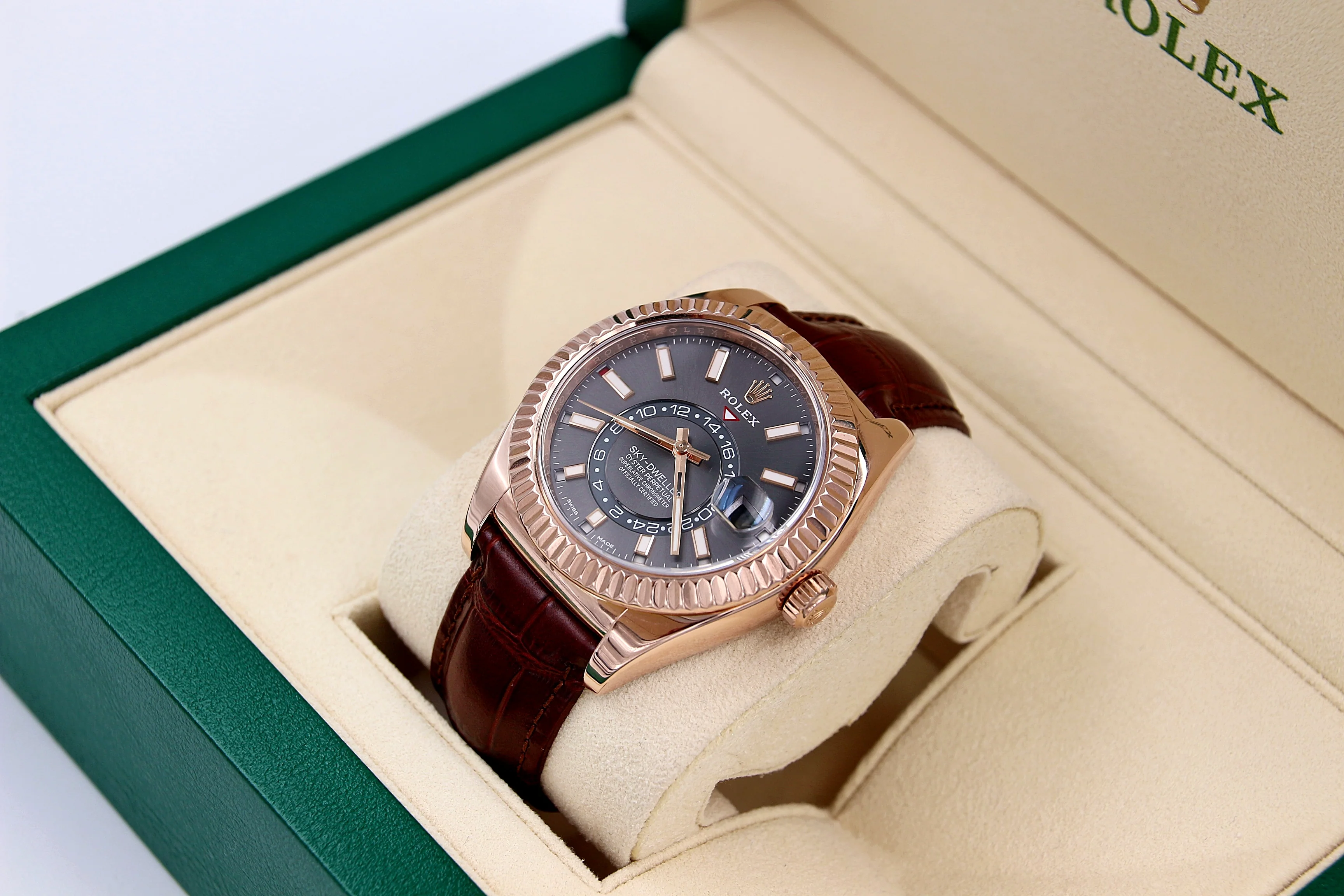 Rolex Sky-Dweller ref. 326135 Rose Gold Leather Strap - Image 3