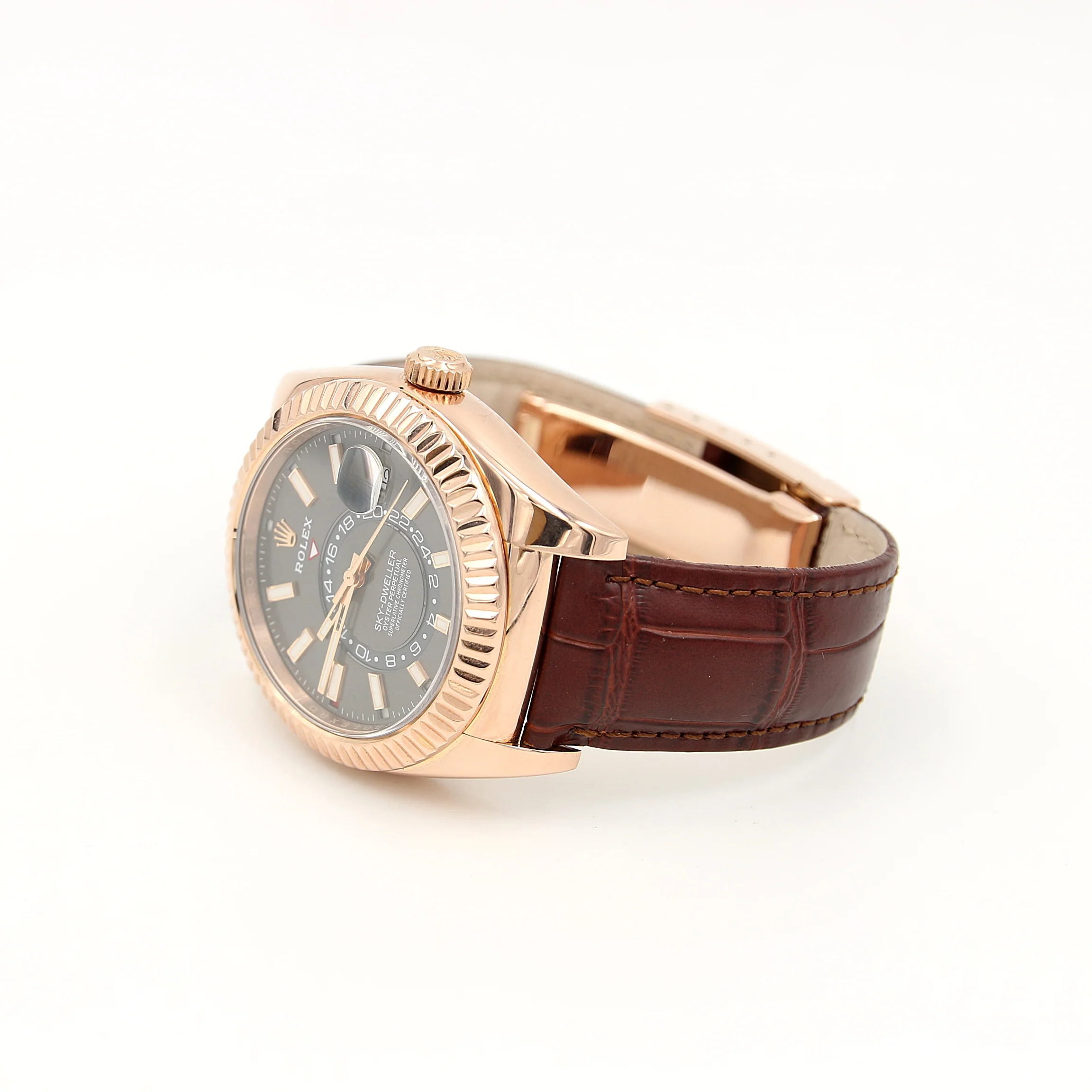 Rolex Sky-Dweller ref. 326135 Rose Gold Leather Strap - Image 4