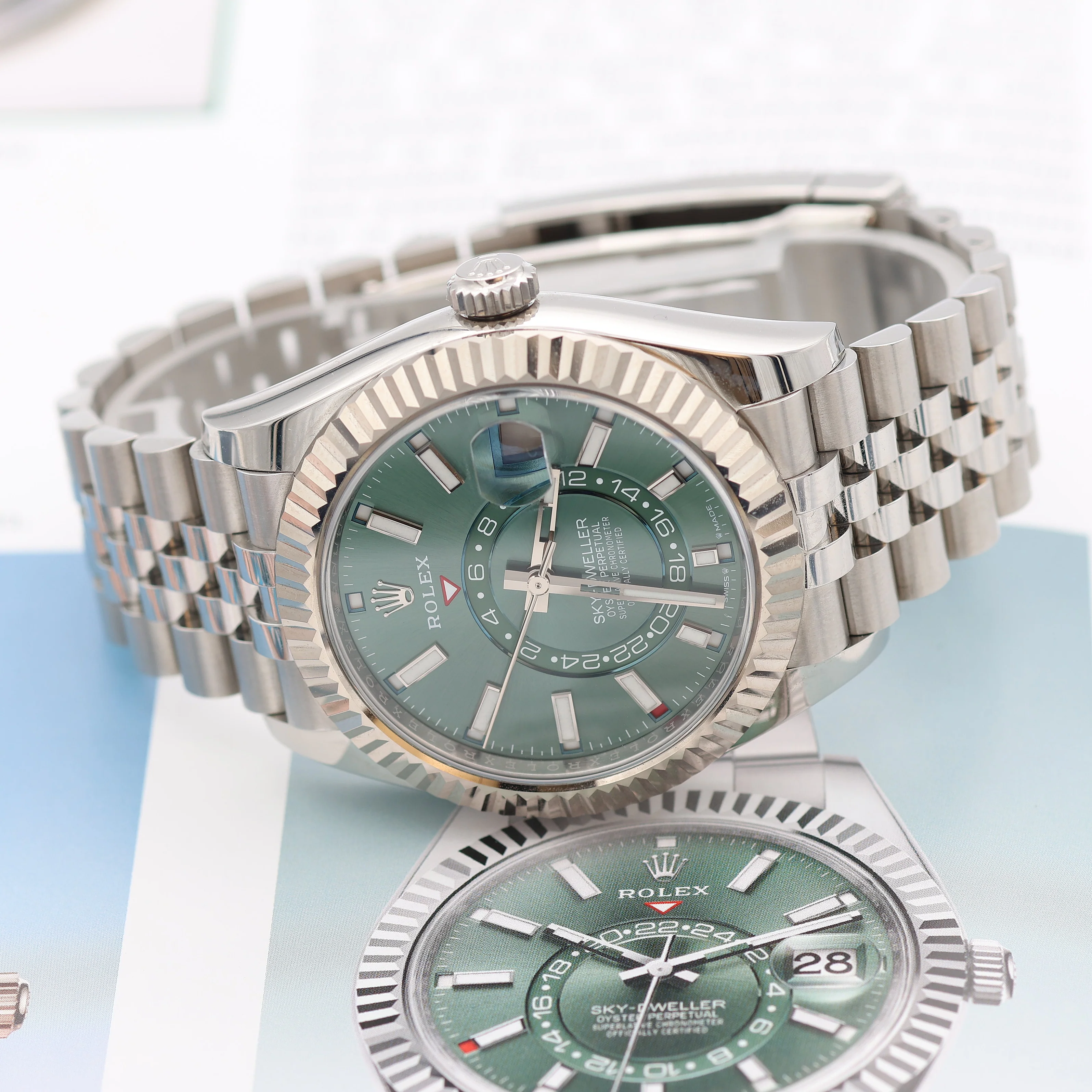 Rolex Sky-Dweller ref. 336934 Green dial - Jubilee - Full Set - Image 14