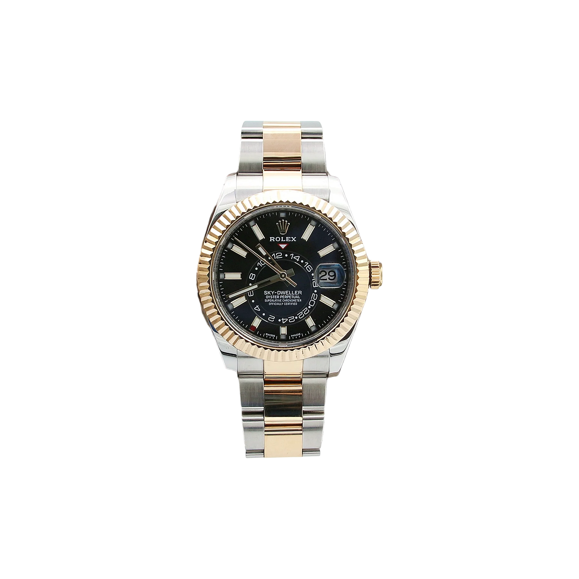 Rolex Skydweller Steel/Gold ref. 326933 Black Dial Oyster bracelet - Full Set