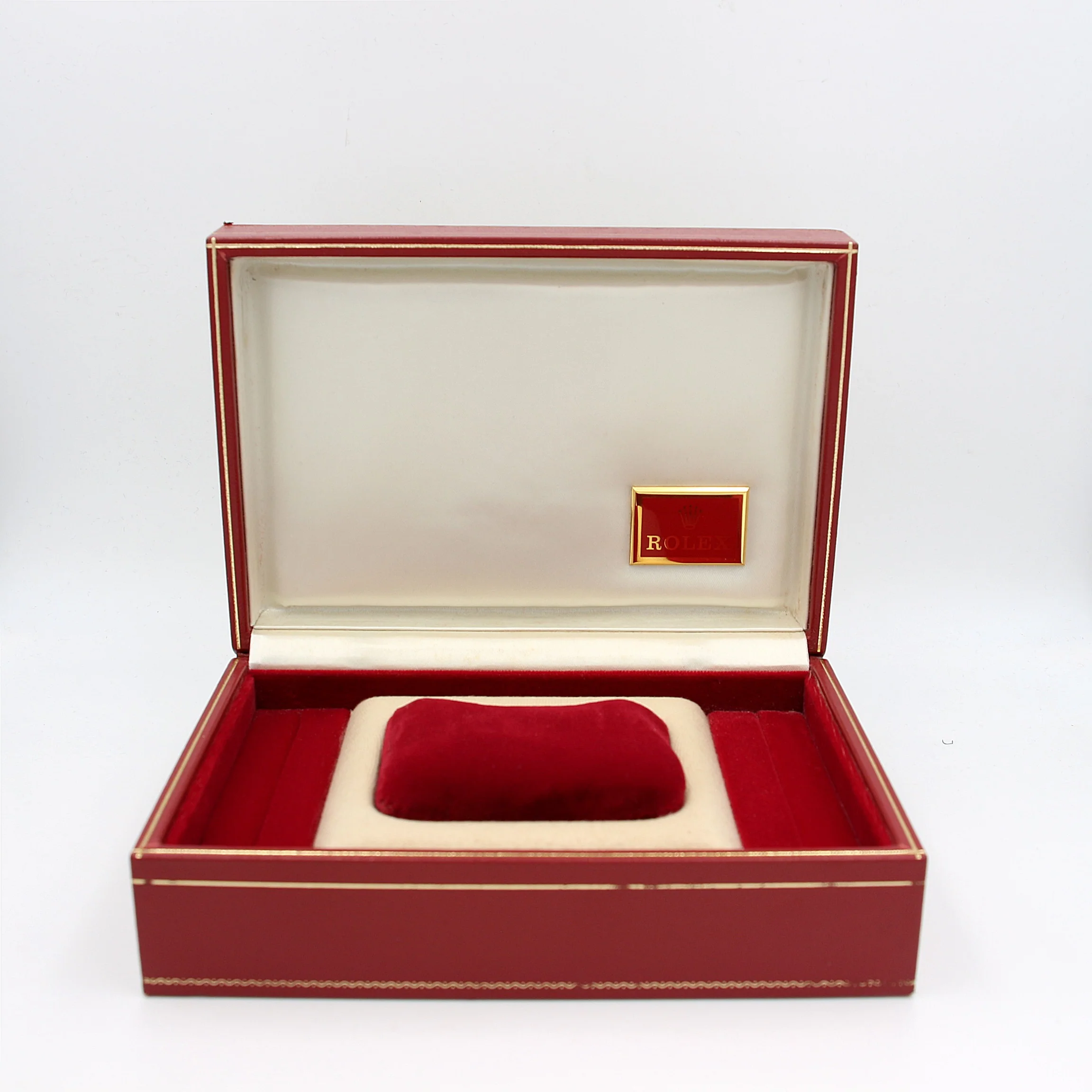 Rolex Watch Box | Vintage Box Lady Red and Gold "Embroidered" Tapestry President 60.01.2 - Image 2