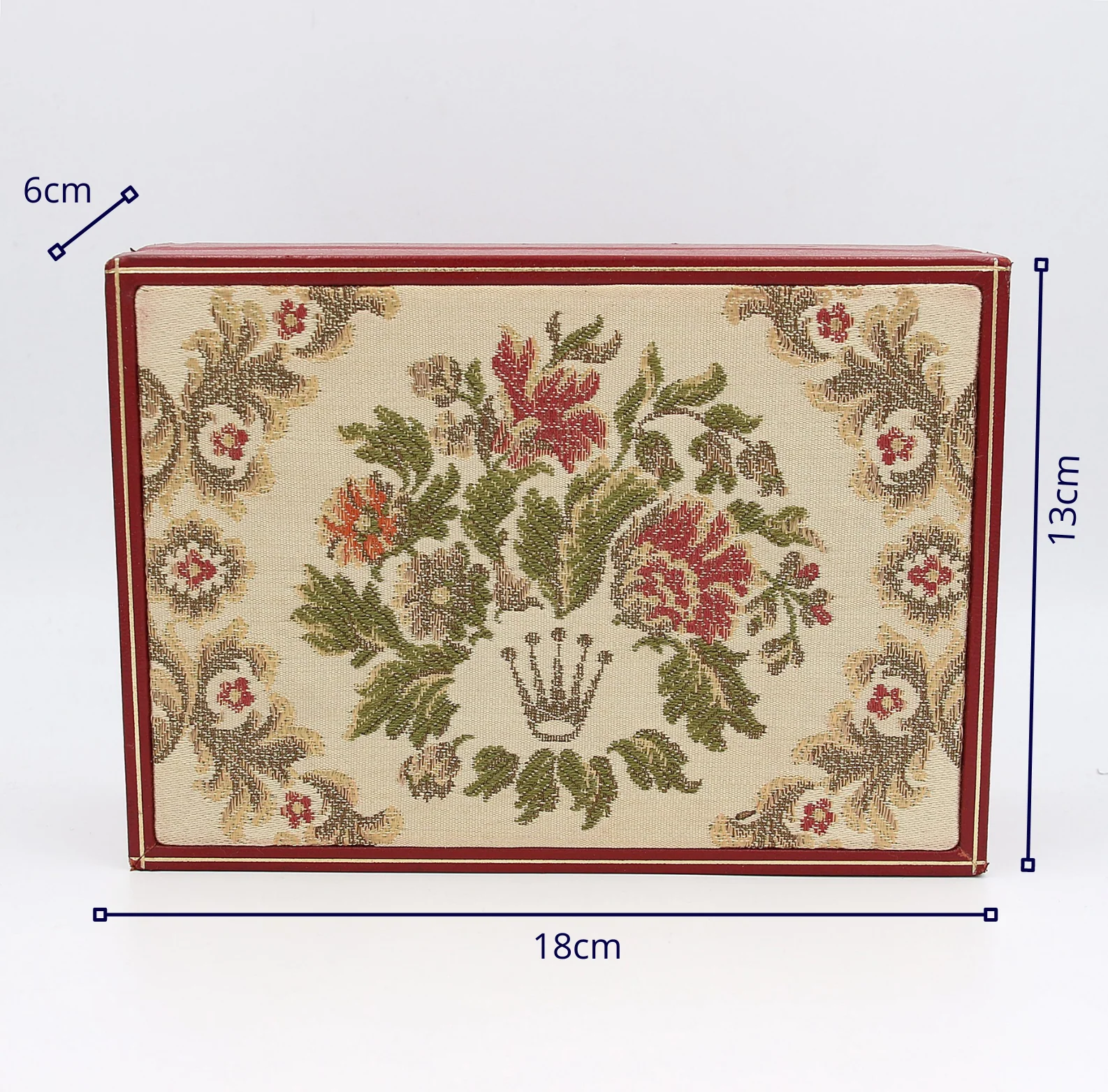 Rolex Watch Box | Vintage Box Lady Red and Gold "Embroidered" Tapestry President 60.01.2 - Image 5