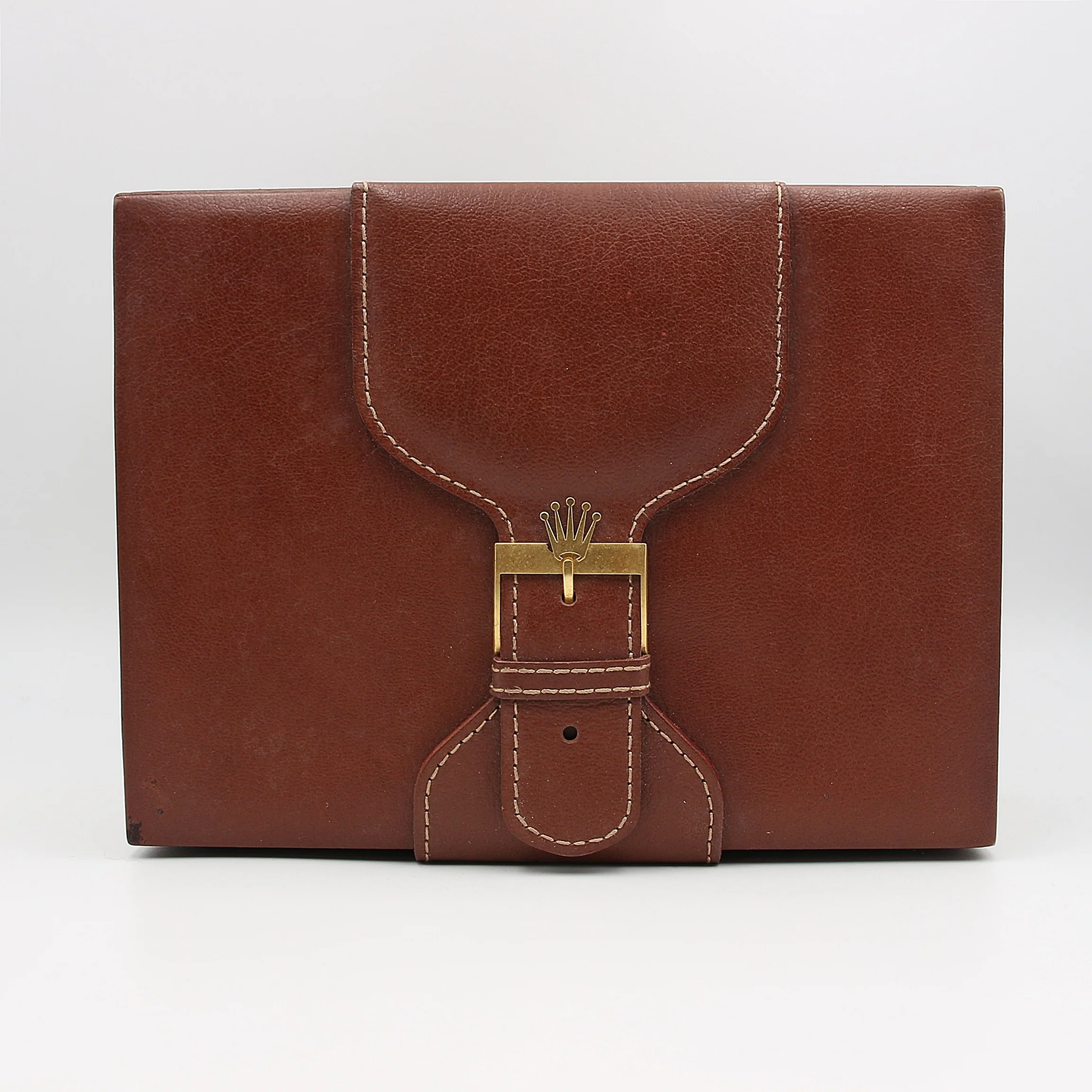 Rolex Watch Box | Vintage Box Men Brown Leather "Buckle" 71.00.01