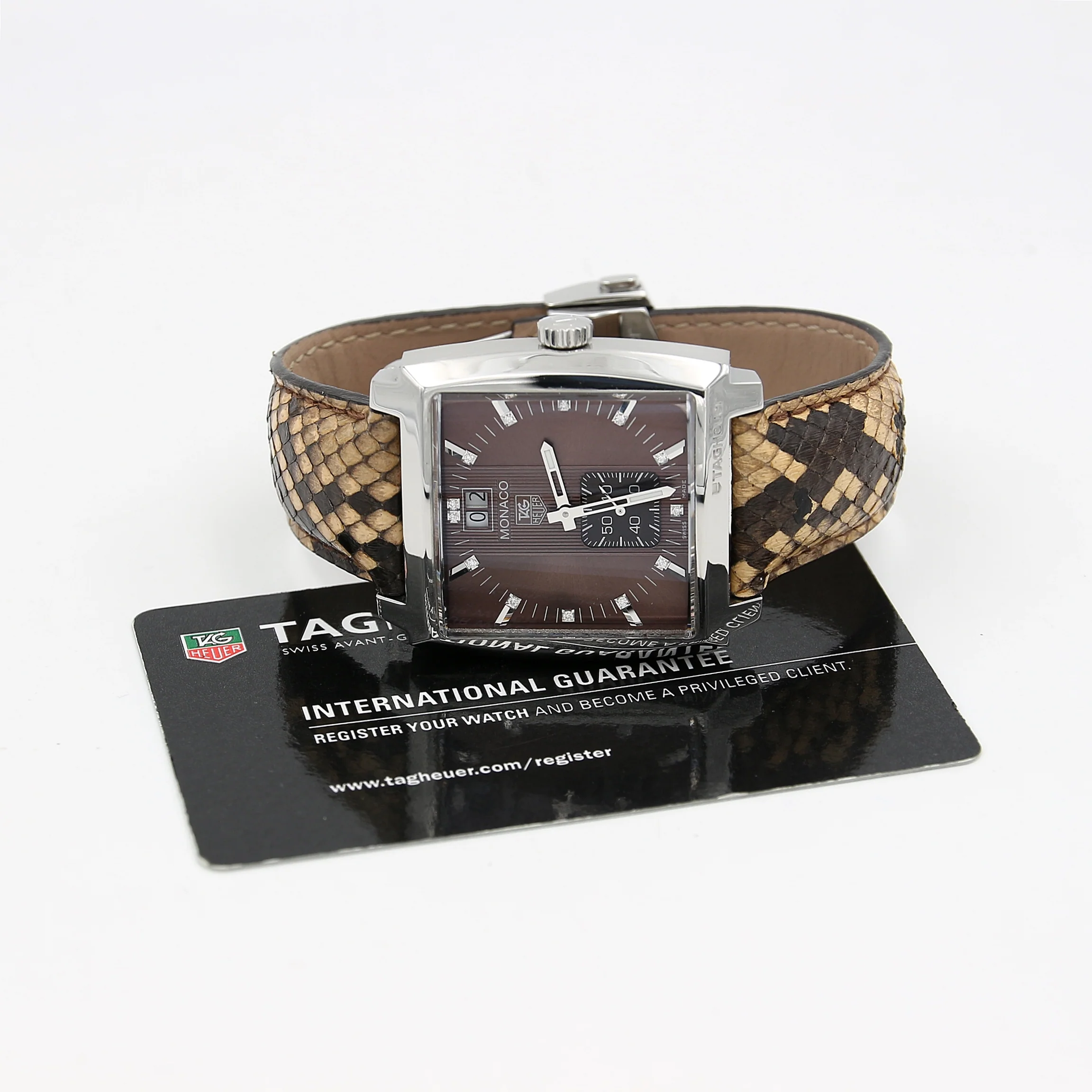 Tag Heuer Monaco Lady Grande Date ref. WAW1315.FC6217 Leather Strap - Full Set - Image 4
