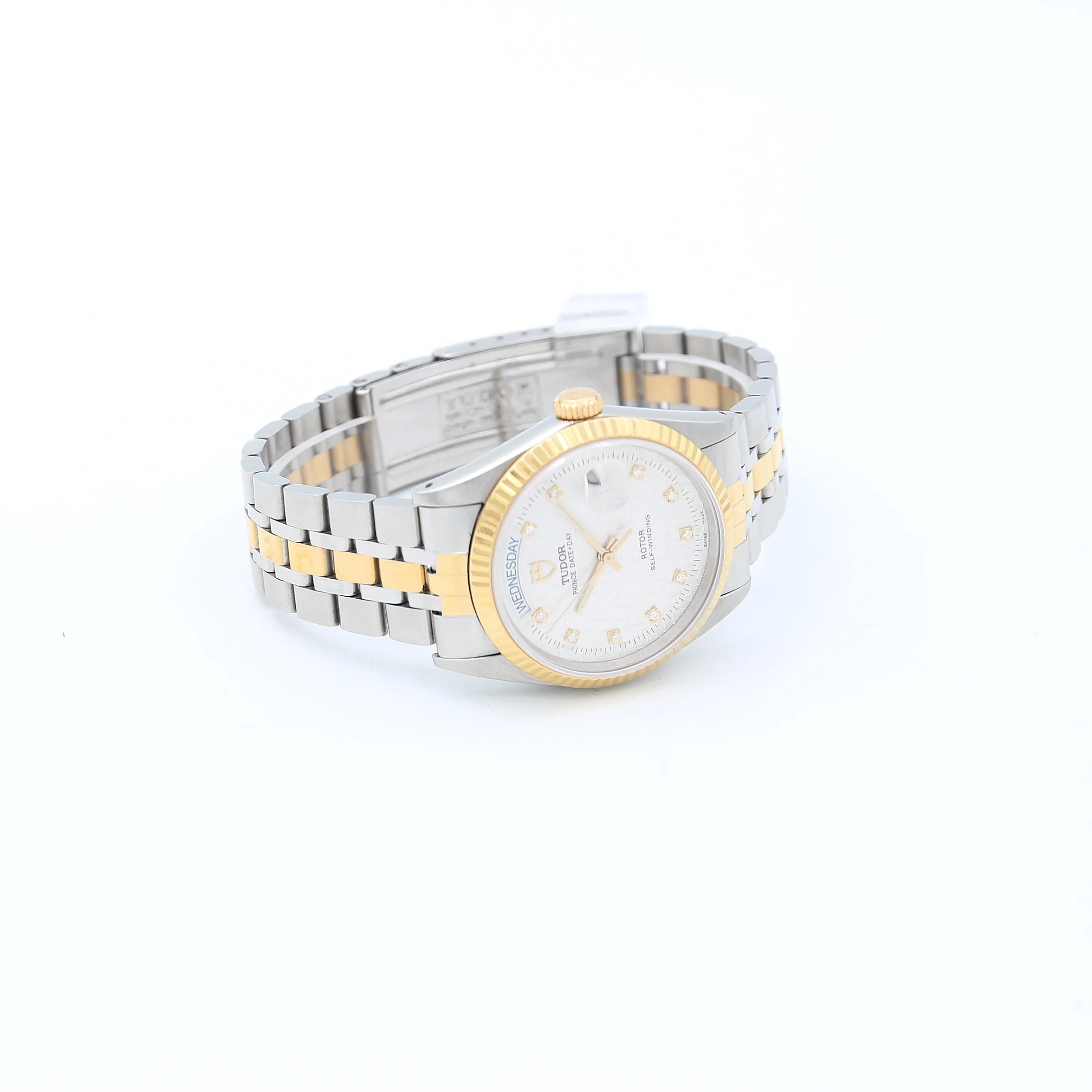 Tudor Prince Date Day 36mm ref. M76213-0008 Steel-Yellow Silver Diamonds Dial - Image 6