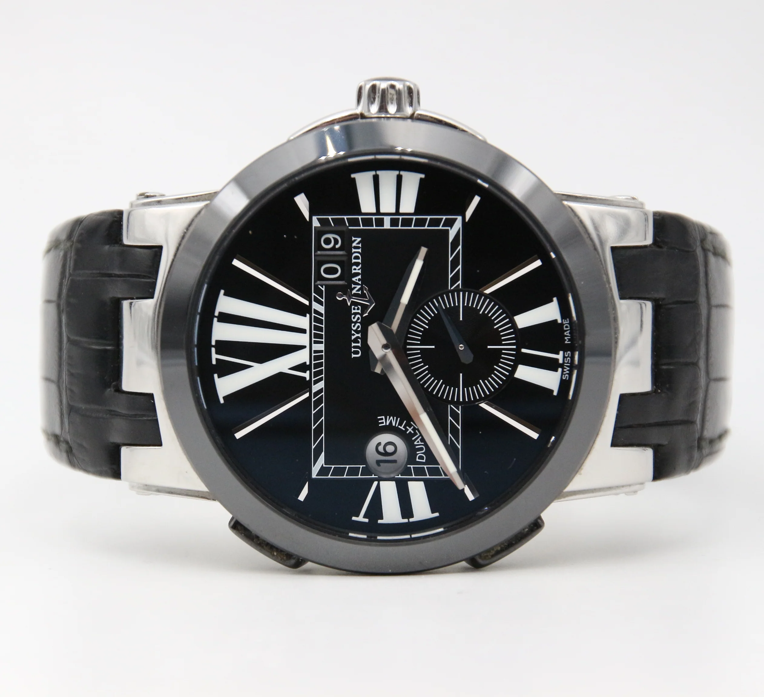 Ulysse Nardin Executive Dual Time Ceramic ref 243-00-3 Leather Strap - Image 6
