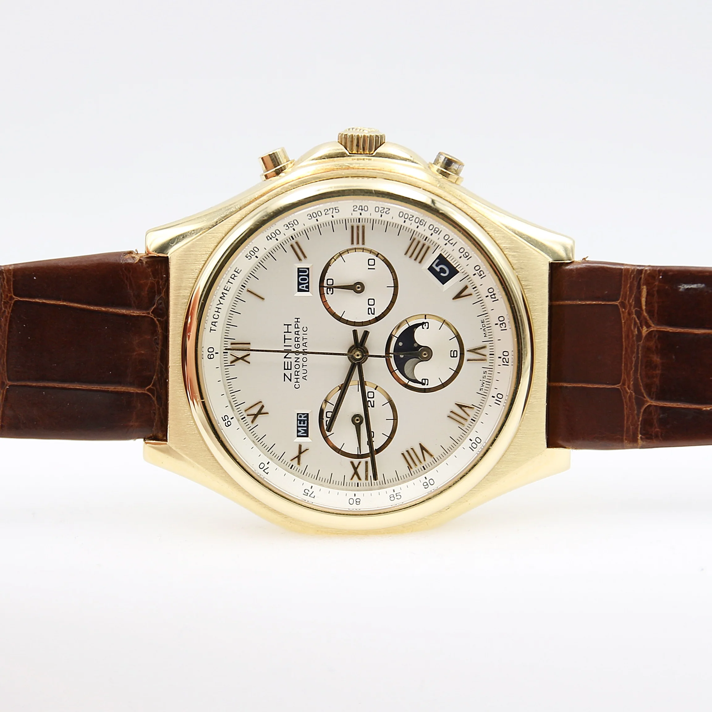 Zenith El Primero ref. 95.0102.418 Calendar Moon Phases L.E. 18k Gold with Leather strap - Image 2
