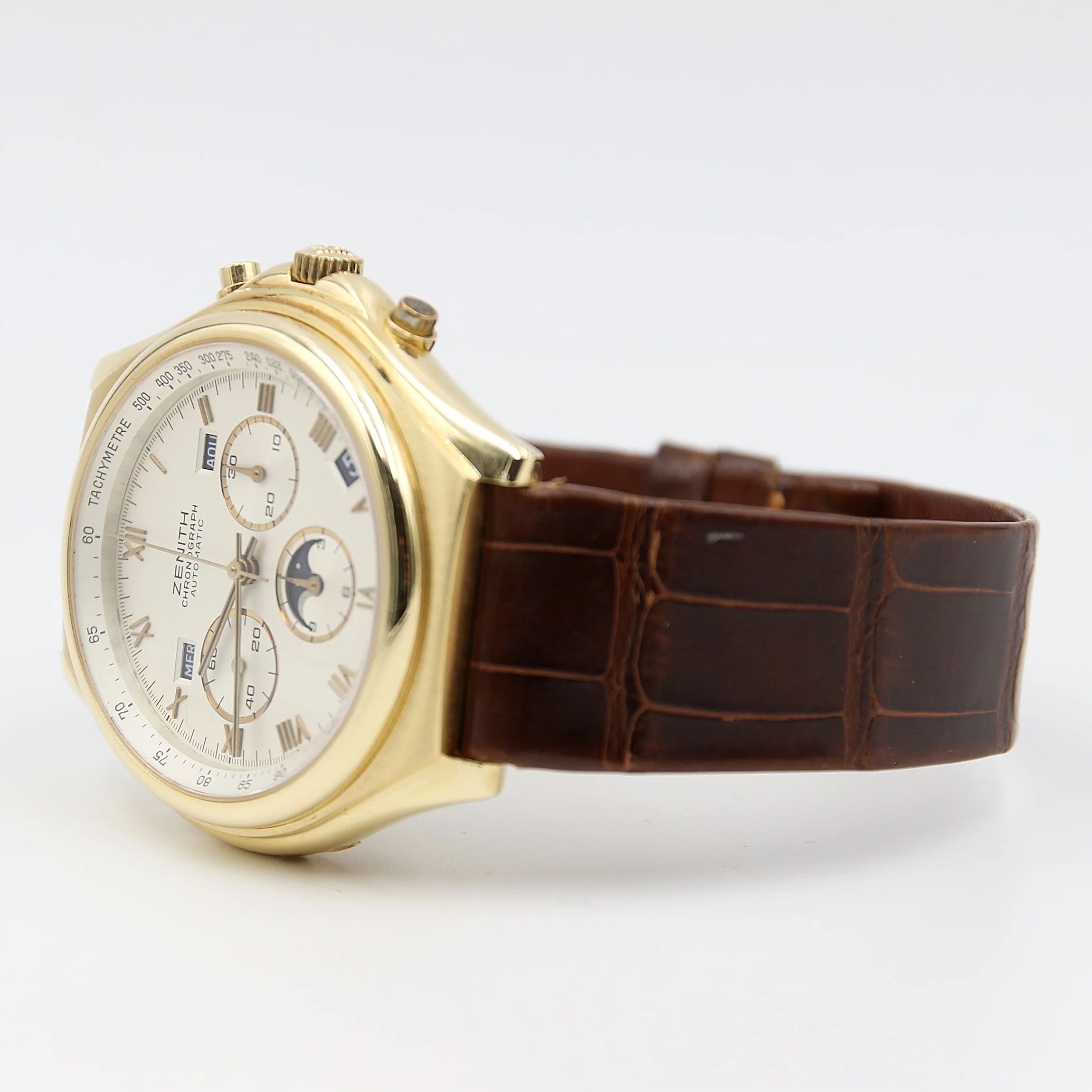 Zenith El Primero ref. 95.0102.418 Calendar Moon Phases L.E. 18k Gold with Leather strap - Image 3